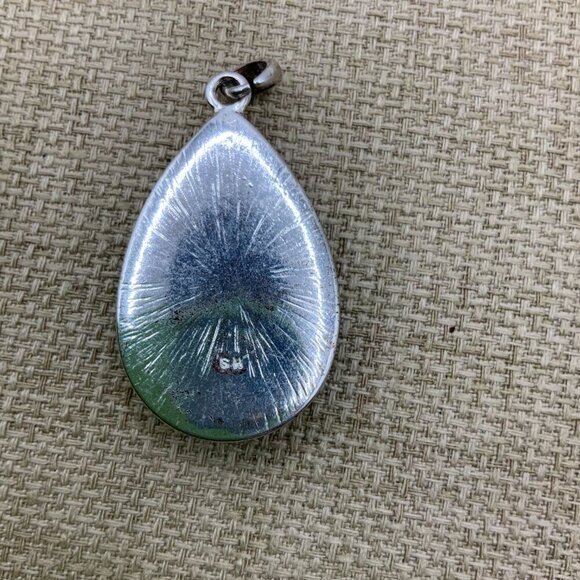 Avon Vintage Chocolate Rain Brown Silver Tone Teardrop Pendant - Picture 7 of 9